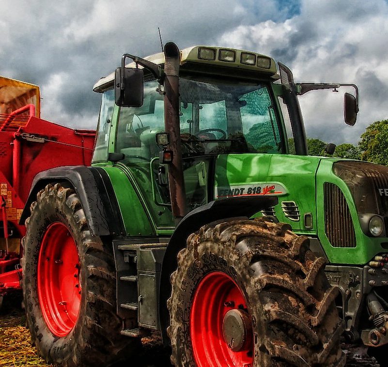 tractor in a field